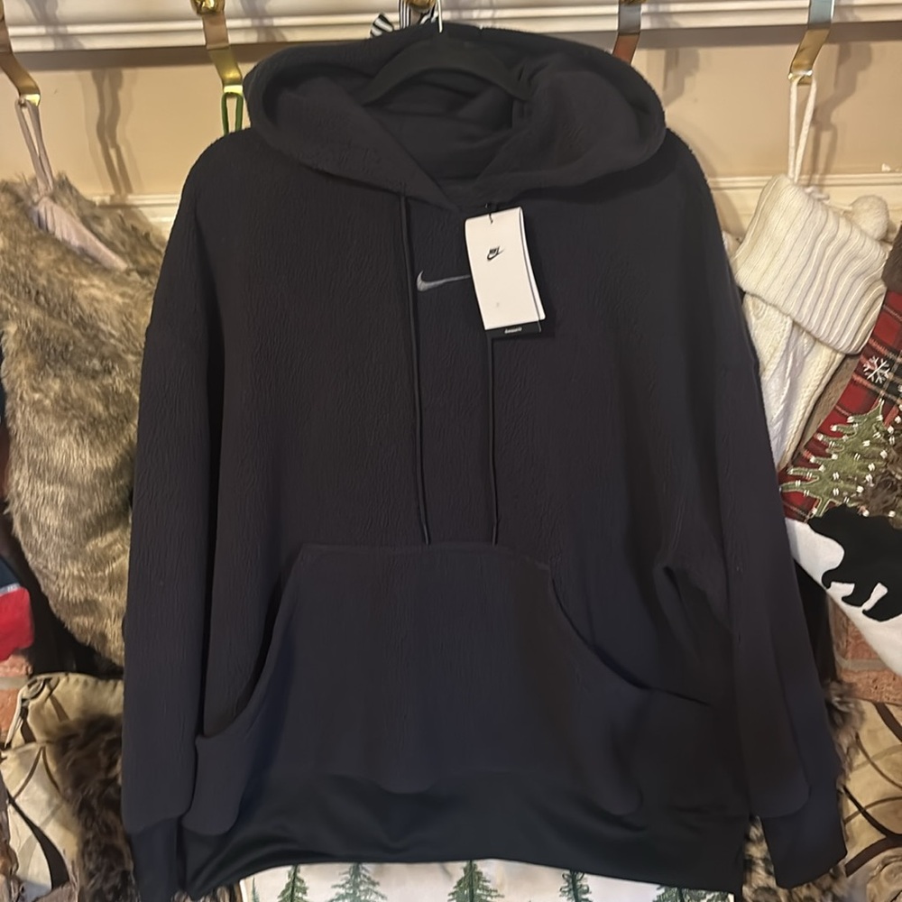 Nike | Women's Sportswear Sherpa Plush Oversized Pullover Hoodie | Various Sizes - Picture 7 of 11